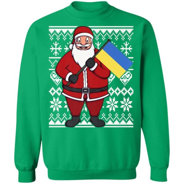 Ukraine Flag Santa Ukrainian Christmas Shirt Sweatshirt Irish Green S