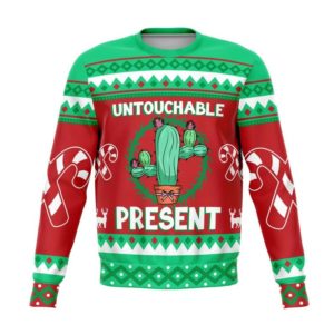 Untouchable Cactus Present Ugly Christmas Sweater AOP Sweater Red S