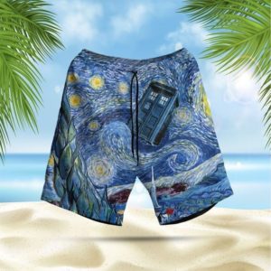Van Gogh's Painting Starry Night Doctor Who Hawaiian Short Hawaiian Short Royal S