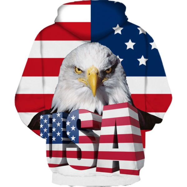 Wild Eagle American Flag Christmas All Over Print 3D Hoodie product photo 1