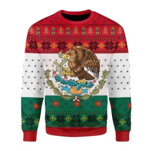 Wild Eagle Mexican Ugly Christmas 3D Sweater AOP Sweater Red S
