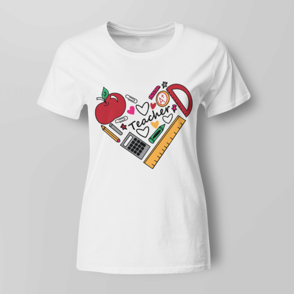 Teach Love Inspire, Teacher Tools Hear Back To School, First Grade Teacher Shirt Product Photo