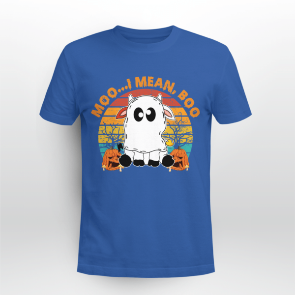 Moo I Mean Boo Ghost Cow Halloween Shirt Product Photo