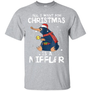 All I Want For Christmas Is A Niffler Christmas Shirt Unisex T-Shirt Sport Grey S