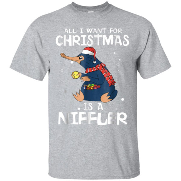 All I Want For Christmas Is A Niffler Christmas Shirt Unisex T-Shirt Sport Grey S