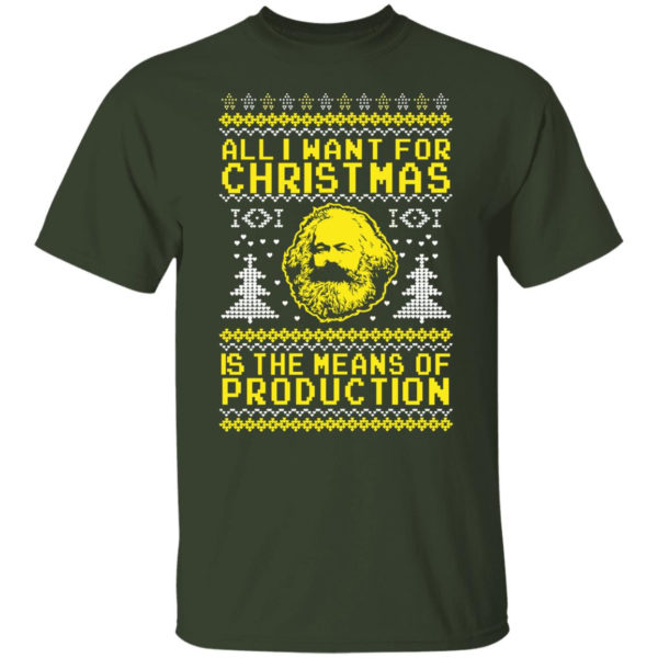 All I Want For Christmas Is The Means Of Production Karl Marx Christmas Sweatshirt Unisex T-Shirt Forest S
