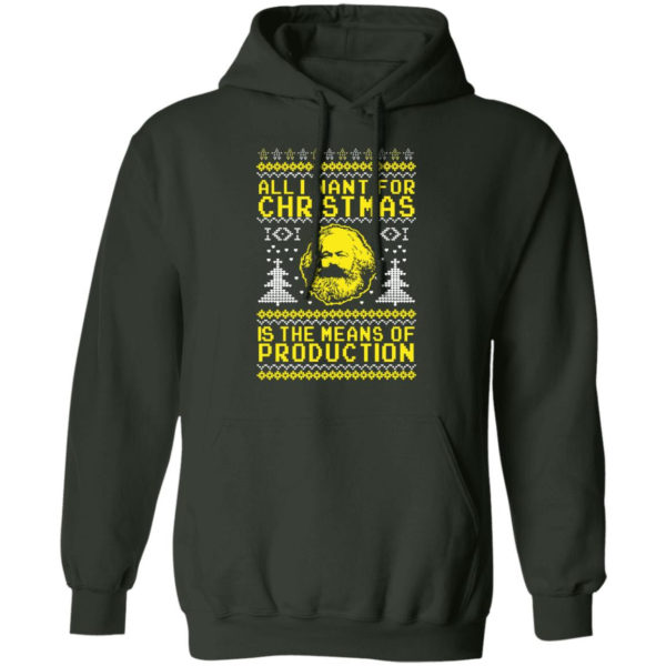 All I Want For Christmas Is The Means Of Production Karl Marx Christmas Sweatshirt Z66 Pullover Hoodie Forest Green S