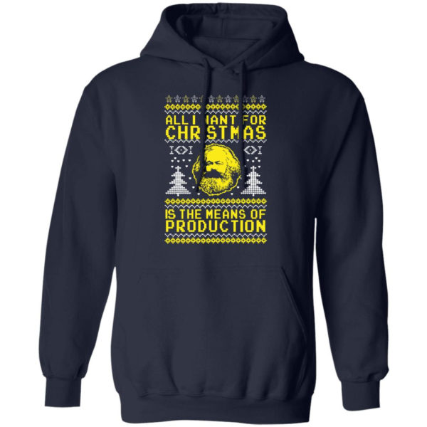 All I Want For Christmas Is The Means Of Production Karl Marx Christmas Sweatshirt Z66 Pullover Hoodie Navy S
