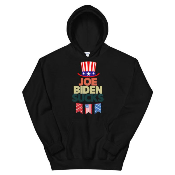 American Flag Hat Joe Biden Sucks Christmas Shirt Hoodie Black S