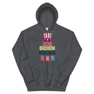 American Flag Hat Joe Biden Sucks Christmas Shirt Hoodie Dark Heather S