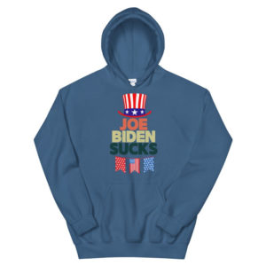 American Flag Hat Joe Biden Sucks Christmas Shirt Hoodie Indigo Blue S