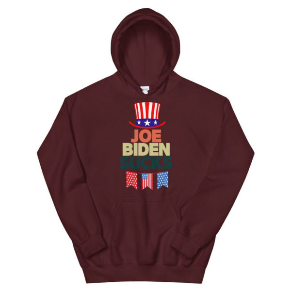 American Flag Hat Joe Biden Sucks Christmas Shirt Hoodie Maroon S