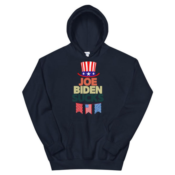 American Flag Hat Joe Biden Sucks Christmas Shirt Hoodie Navy S