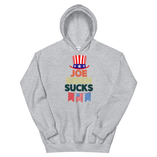 American Flag Hat Joe Biden Sucks Christmas Shirt Hoodie Sport Grey S