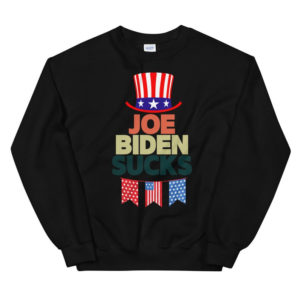 American Flag Hat Joe Biden Sucks Christmas Shirt Sweatshirt Black S