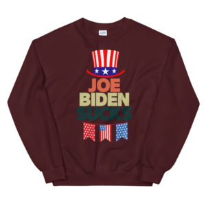 American Flag Hat Joe Biden Sucks Christmas Shirt Sweatshirt Maroon S