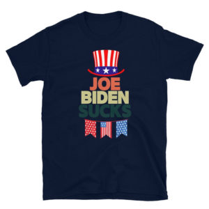 American Flag Hat Joe Biden Sucks Christmas Shirt Unisex T-Shirt Navy S