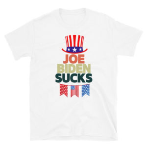 American Flag Hat Joe Biden Sucks Christmas Shirt Unisex T-Shirt White S