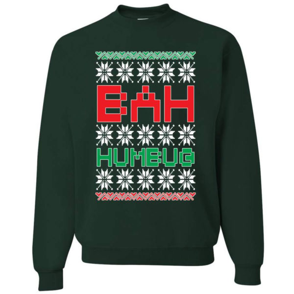 Bah Humbug Funny Christmas Sweatshirt Sweatshirt Forest Green S