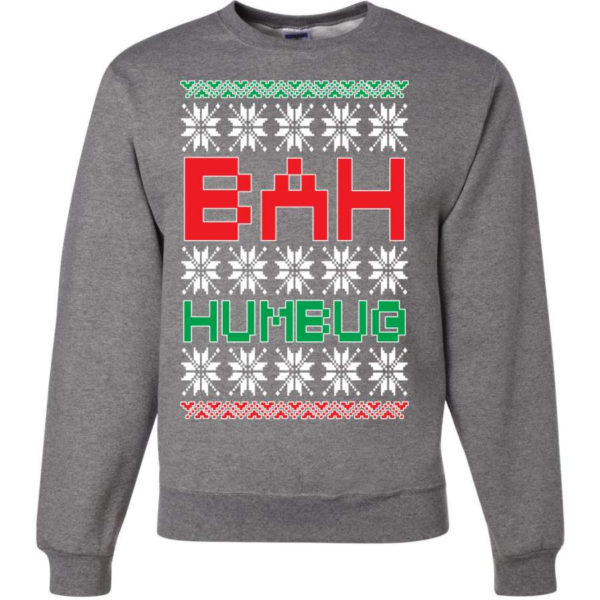 Bah Humbug Funny Christmas Sweatshirt Sweatshirt Heather Grey S