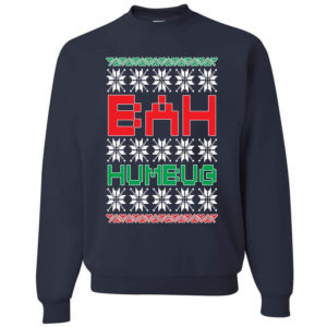 Bah Humbug Funny Christmas Sweatshirt Sweatshirt Navy S