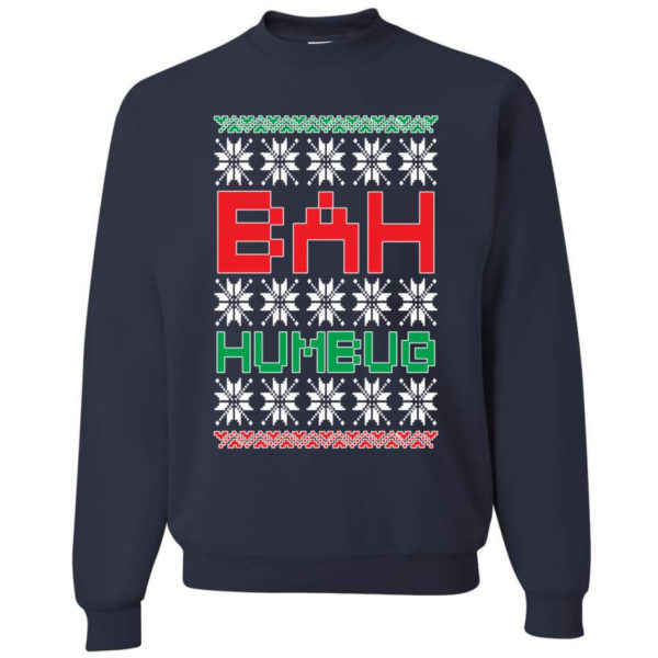 Bah Humbug Funny Christmas Sweatshirt Sweatshirt Navy S