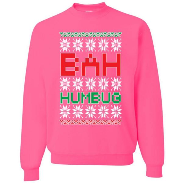 Bah Humbug Funny Christmas Sweatshirt Sweatshirt Neon Pink S