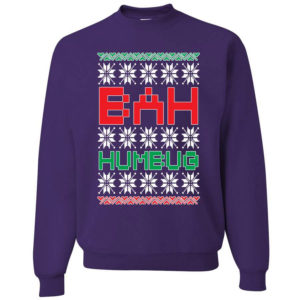 Bah Humbug Funny Christmas Sweatshirt Sweatshirt Purple S