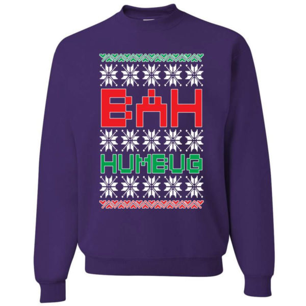 Bah Humbug Funny Christmas Sweatshirt Sweatshirt Purple S