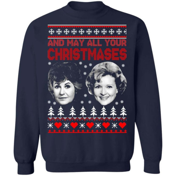 Bea And White And May All Your Christmases Christmas Shirt Sweatshirt Navy S