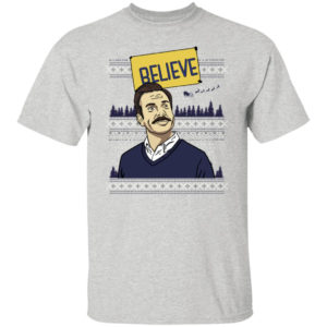 Believe Ugly Christmas Shirt G500 5.3 oz. T-Shirt Ash S