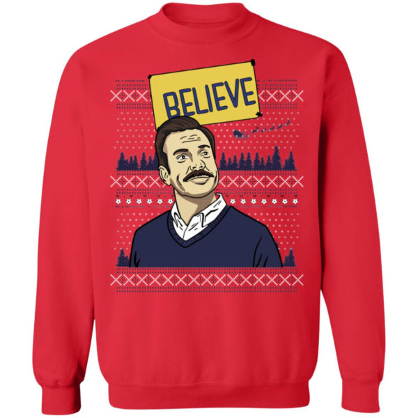 Believe Ugly Christmas Shirt Z65 Crewneck Pullover Sweatshirt Red S