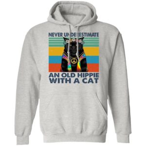 Black Cat An Old Hippie With A Cat Hoodie Product Photo