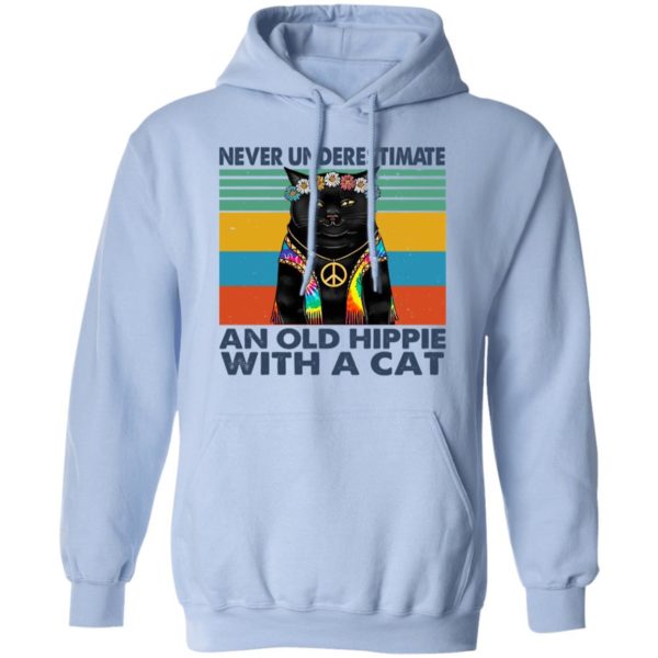 Black Cat An Old Hippie With A Cat Hoodie Product Photo