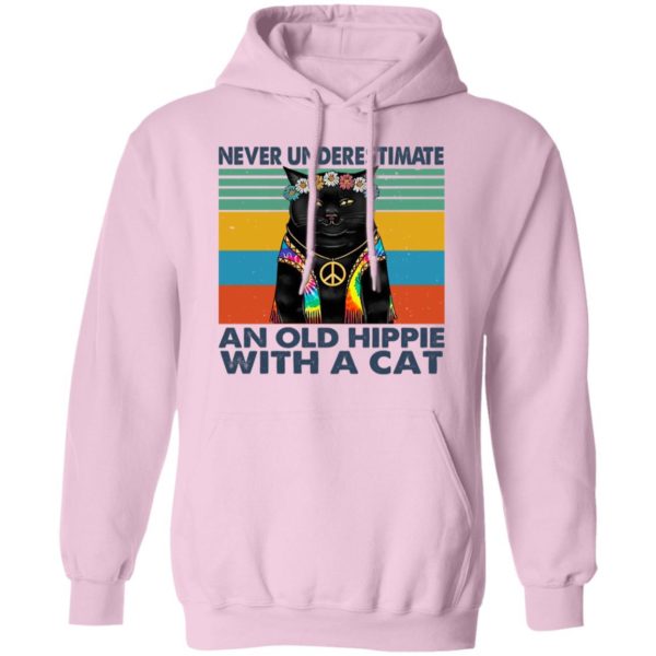 Black Cat An Old Hippie With A Cat Hoodie Product Photo
