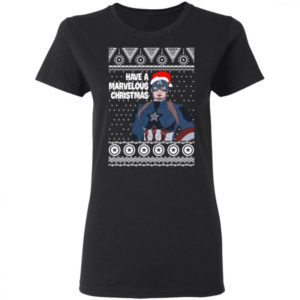 Captain Have A Marvelous Christmas Shirt Ladies T-Shirt Black S