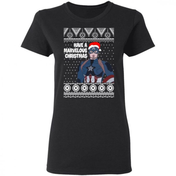 Captain Have A Marvelous Christmas Shirt Ladies T-Shirt Black S
