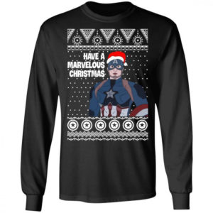 Captain Have A Marvelous Christmas Shirt Long Sleeve Black S