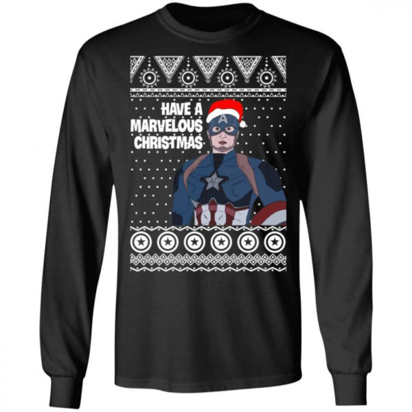 Captain Have A Marvelous Christmas Shirt Long Sleeve Black S