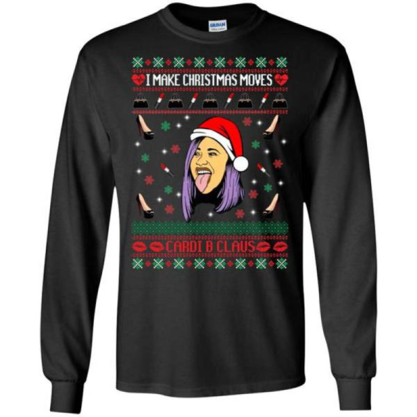 Cardi B Make Christmas Moves Shirt Long Sleeve Black S