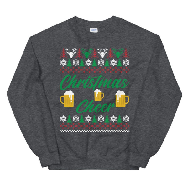Christmas Cheer Beer Lover Christmas Sweatshirt Sweatshirt Dark Heather S