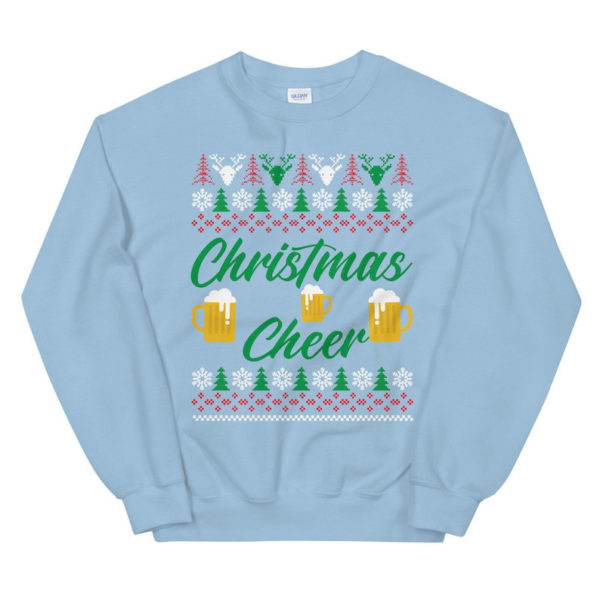 Christmas Cheer Beer Lover Christmas Sweatshirt Sweatshirt Light Blue S