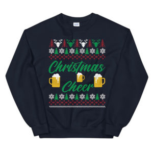 Christmas Cheer Beer Lover Christmas Sweatshirt Sweatshirt Navy S