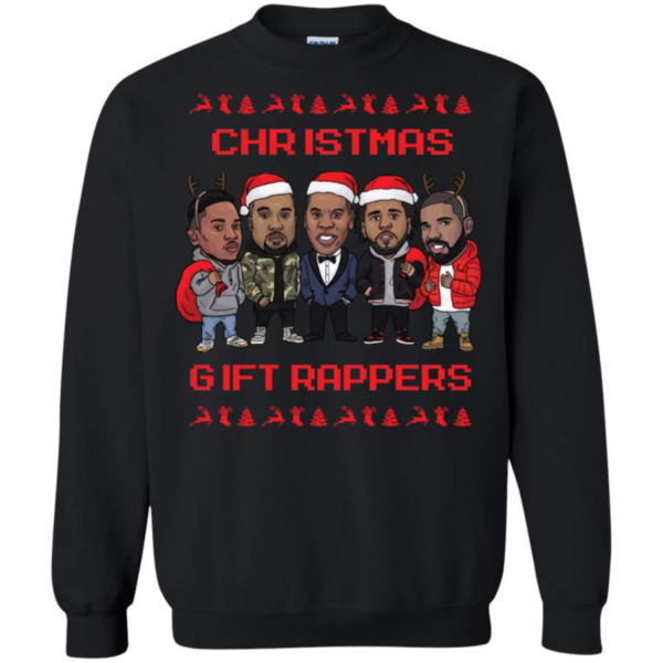 Christmas Gift Rappers Funny Christmas Shirt Sweatshirt Black S