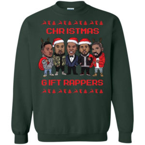 Christmas Gift Rappers Funny Christmas Shirt Sweatshirt Forest Green S