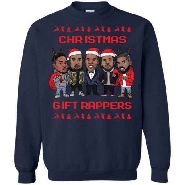 Christmas Gift Rappers Funny Christmas Shirt Sweatshirt Navy S