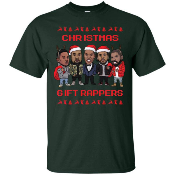 Christmas Gift Rappers Funny Christmas Shirt Unisex T-Shirt Forest Green S