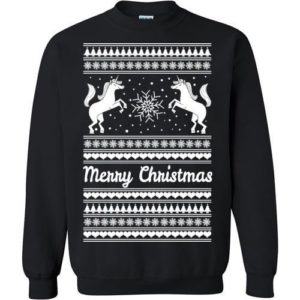 Couple Unicorn Christmas Sweatshirt Sweatshirt Black S