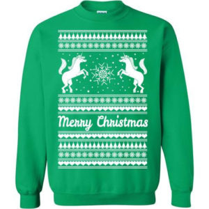 Couple Unicorn Christmas Sweatshirt Sweatshirt Irish Green S