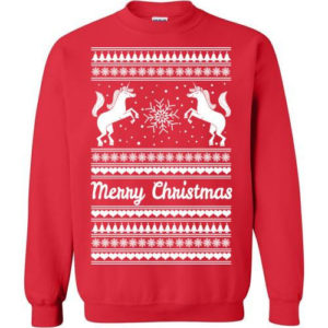 Couple Unicorn Christmas Sweatshirt Sweatshirt Red S